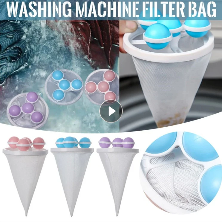 WASHING FILTER BAG BLUE : Attrape-poils Anti Peluche Réutilisables