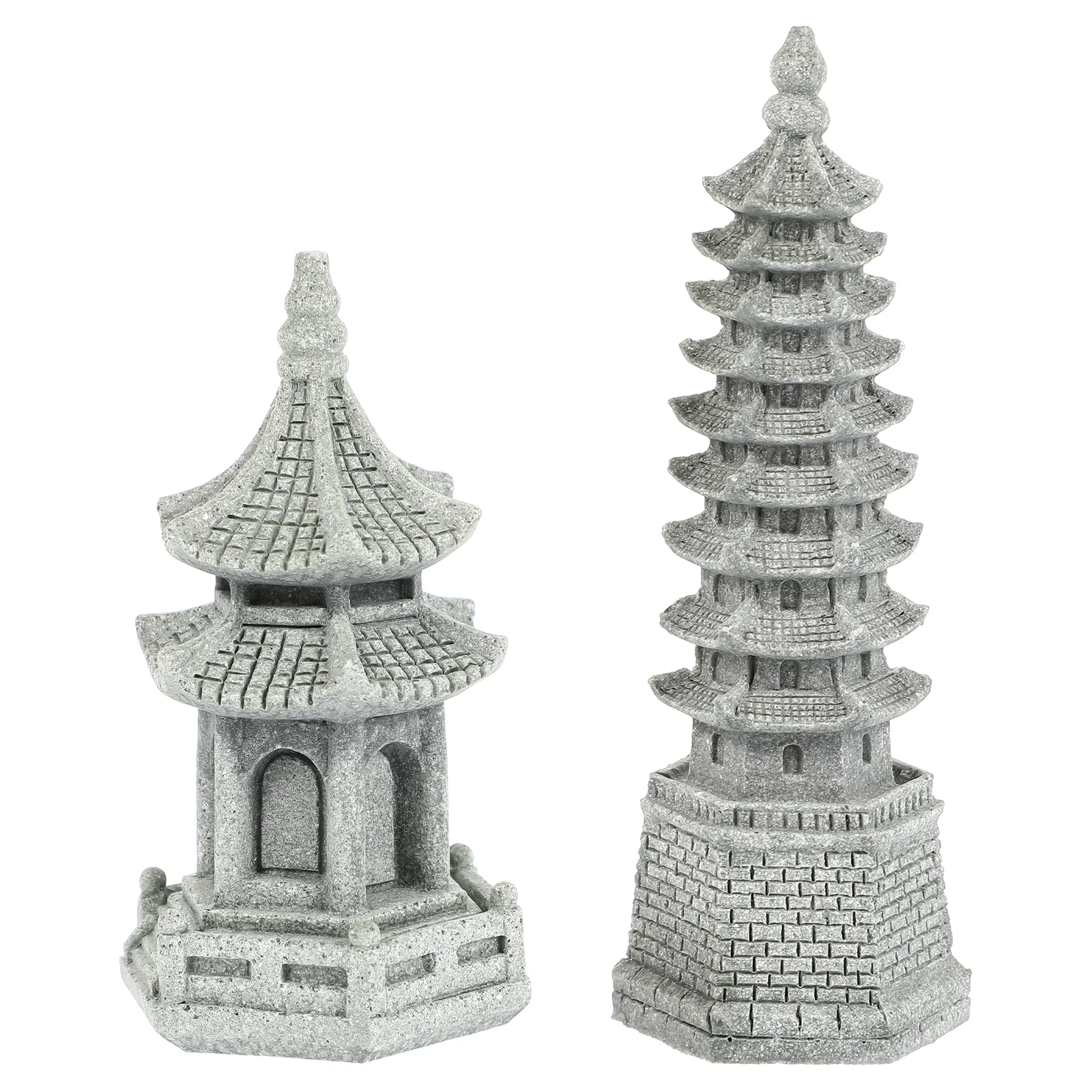 

Hexagon Pagoda Simulation Landscape Furnishing Articles Pots for Plants Gardening Decor