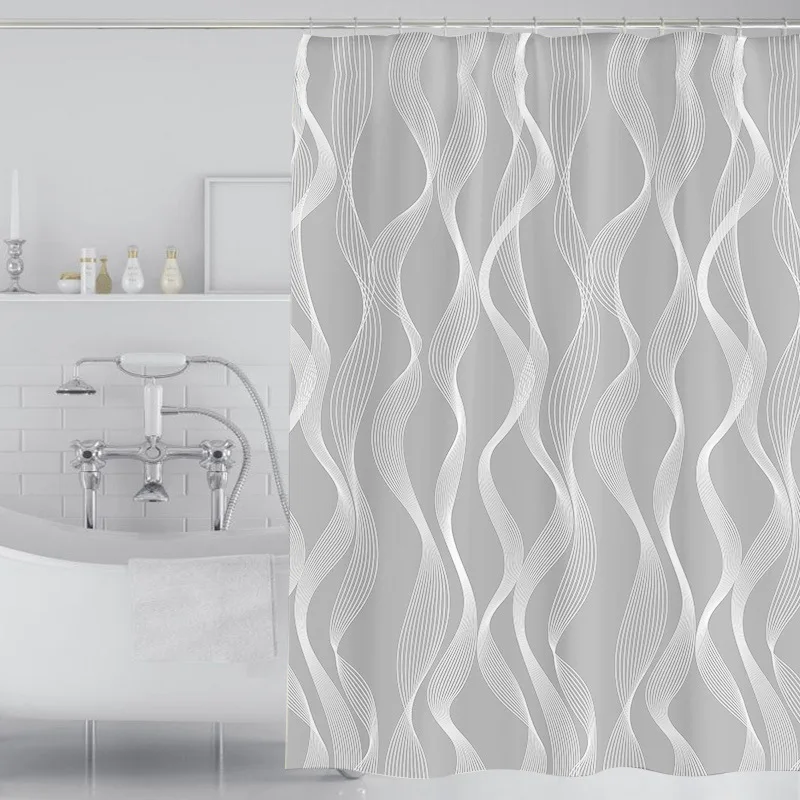 Tenda Doccia Impermeabile 3D – 180x200 Cm – PEVA Antimuffa Con Ciottoli Trasparenti – Include 12 Ganci – Per Bagno, Hotel, Palestra