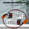 20PCS 100% Original 3.6V 2700mAh ER17500V ER17/50 CS1W-BAT01 PLC Lithium Battery With Brown Plugs Connectors 2