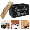 Laundry Room Storage Box Dryer Sheet Holder Large Capacity Wood Tissue Dispenser Fabric Softener Basket Multifunctional Easy 4
