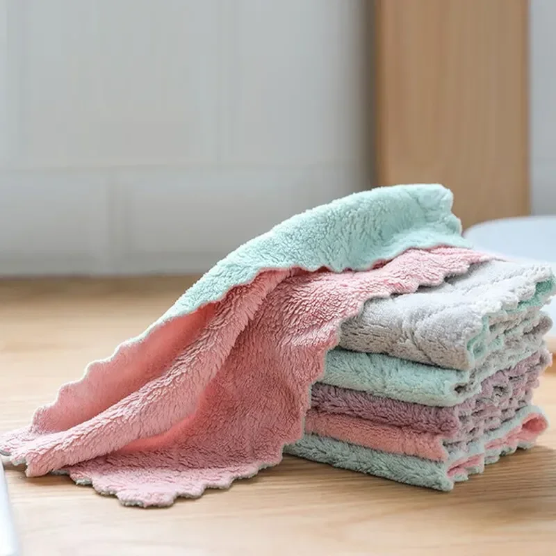 

Dishwashing Cloth Kitchen Cleaning Wipes Household Multipurpose Absorbent Nonstick Oil Fiber Cleaning Cloth