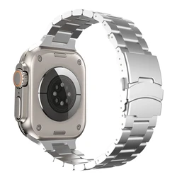 Luxury Titanium Color Stainless Steel Strap for Apple Watch - Premium Metal Band Bracelet (Silver)
