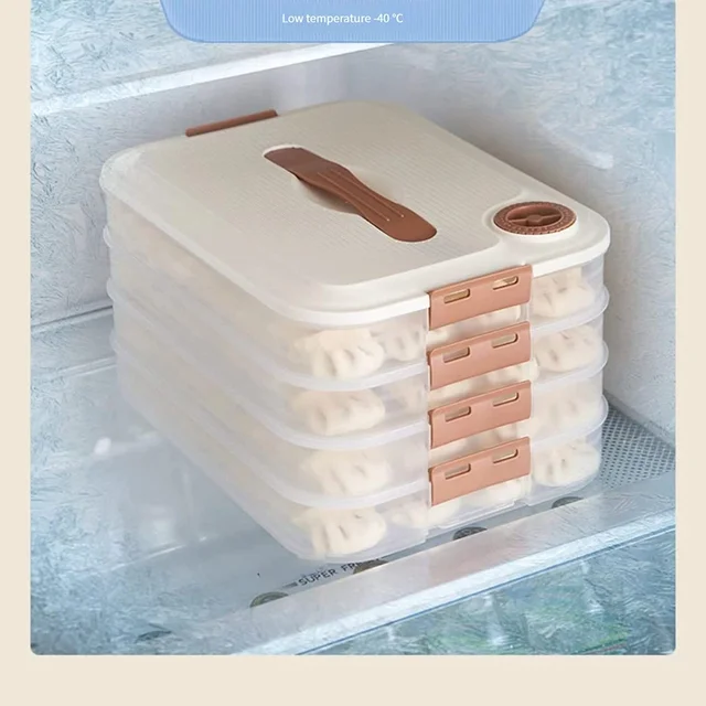 4 Rétegű Élelmiszer -Tároló Tartály Átlátszó -Tartósító Doboz A Konyhához És Hűtőszekrény Gombóc Dobozhoz Jól Lezárt - Image 4