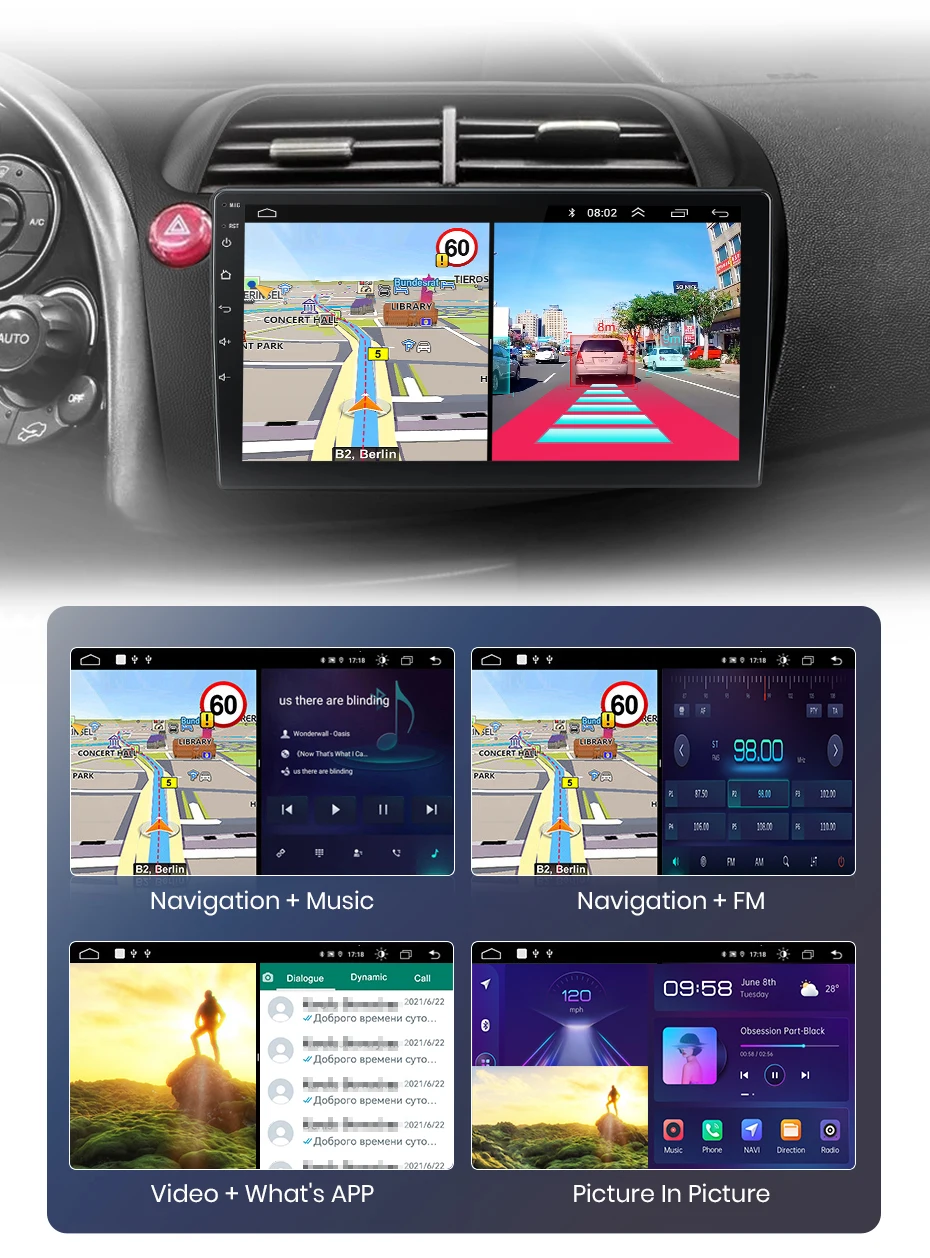 Junsun V1 AI Stimme Drahtlose CarPlay Android Auto Radio für Honda Civic Schrägheck 2005-2011 4G Auto multimedia GPS 2din autoradio – Detail 22
