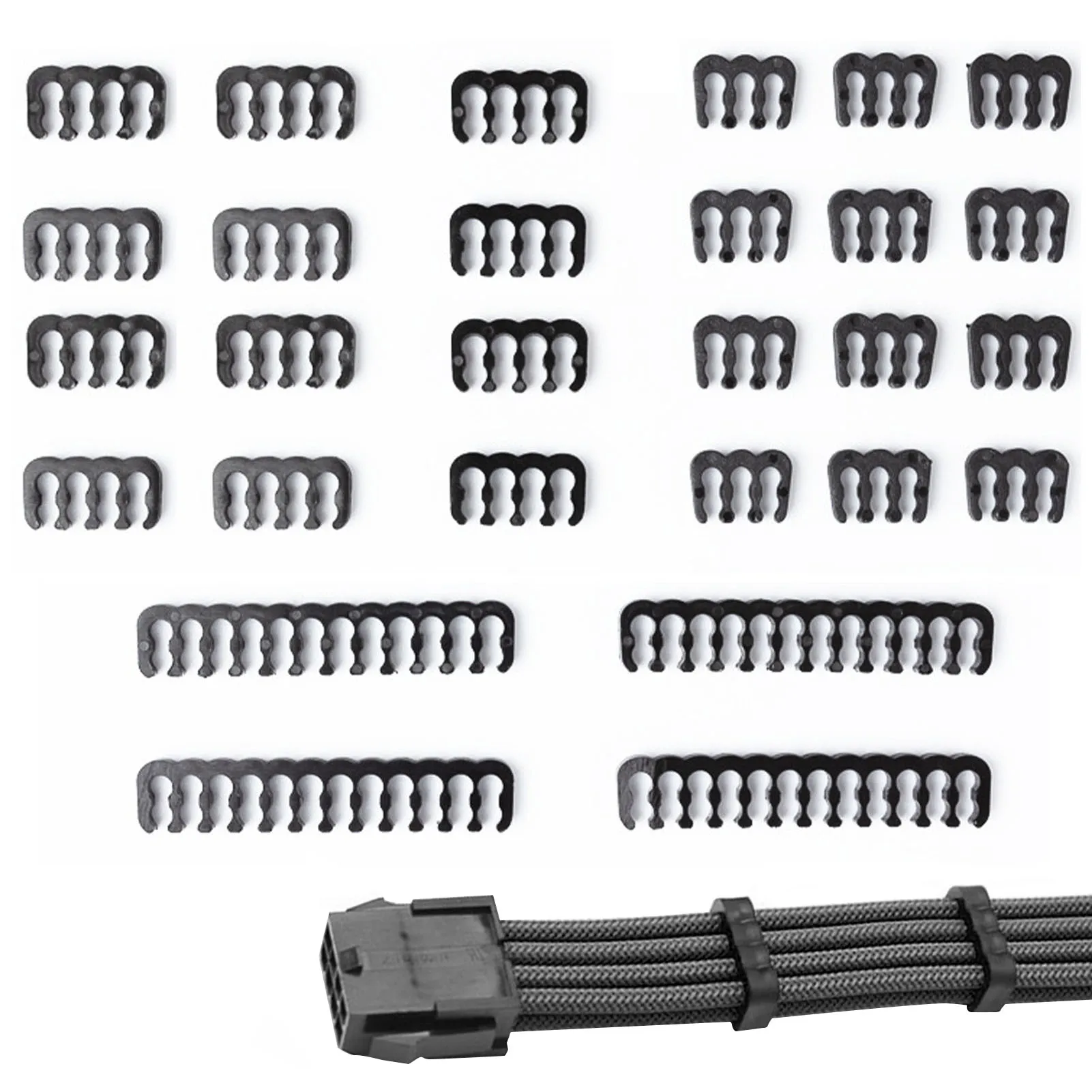 PC Cable Comb 24 Pieces Set Cable Comb For Organizing 3.0 To 3.6 Mm 6 Pin/8 Pin/24 Pin PSU Extension Cable PC Cable Comb Clip