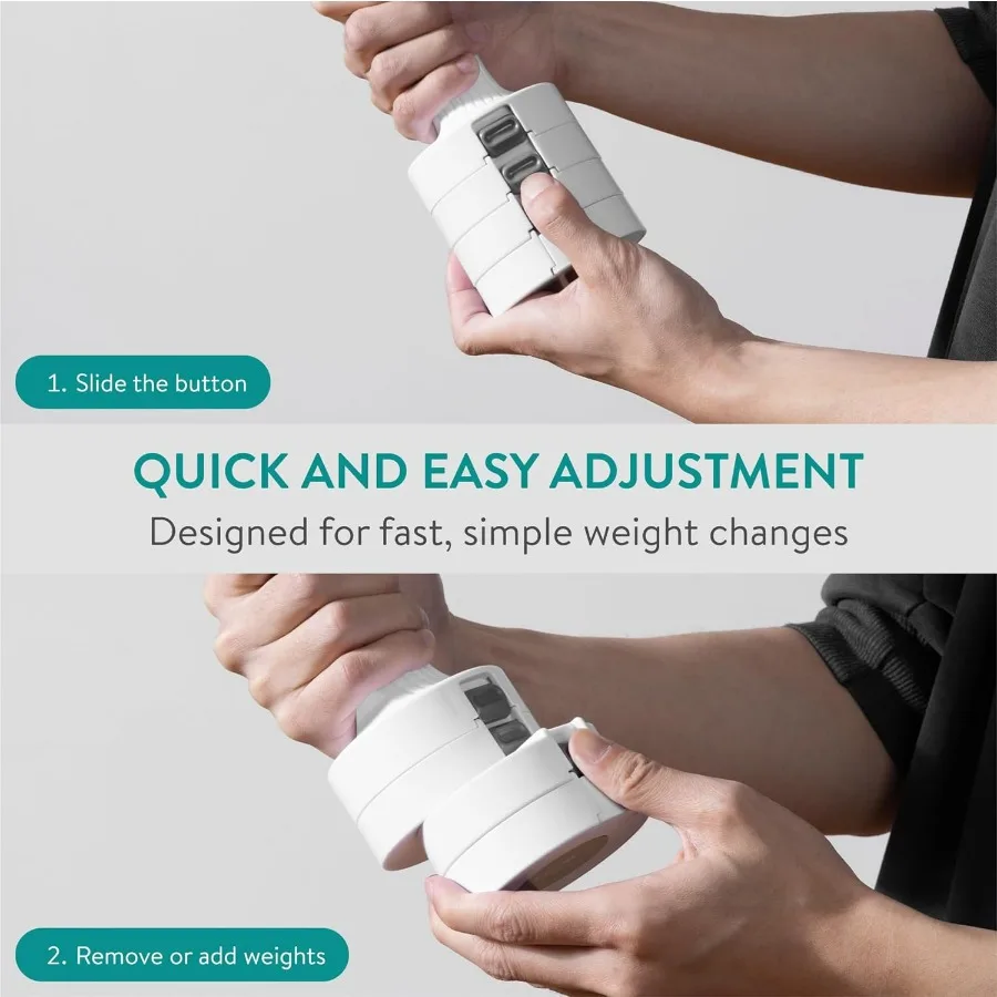 Adjustable Dumbbells Set - Exercise Hand Weights for Women & Men - Compact Free Weight Sets with Non-Slip Grip, Robust ABS Shell