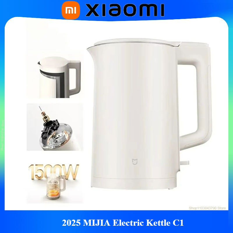2025 XIAOMI MIJIA Electric Kettle C1 Fast Hot boiling Stainless 1500W Water Kettle Teapot 1.5L Electric Kettles For Home 220V