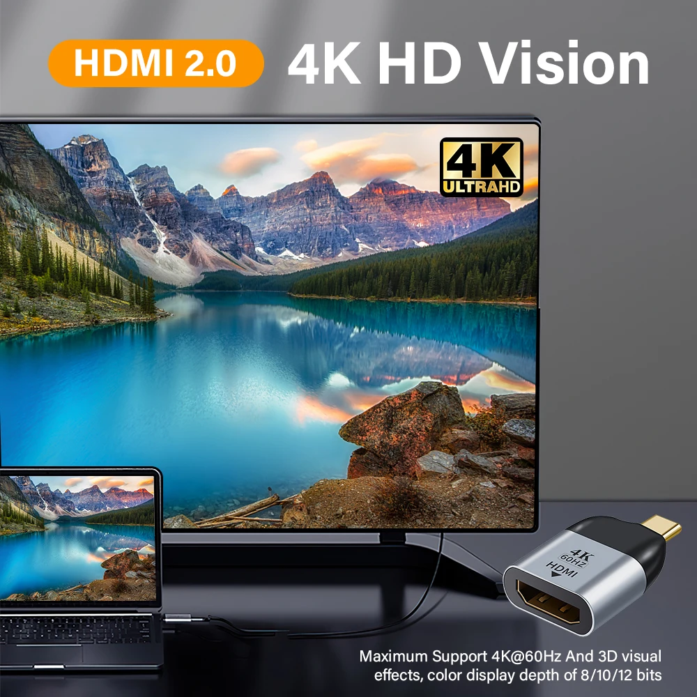 Universal USB-C to 8K/4K Multi-Display Converter: HDMI, VGA, DP & Mini DisplayPort Adapter