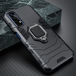 Shockproof Armour Case with Ring Holder Stand - Durable Protective Phone Cover for Realme 8 Pro - 8 (Black)