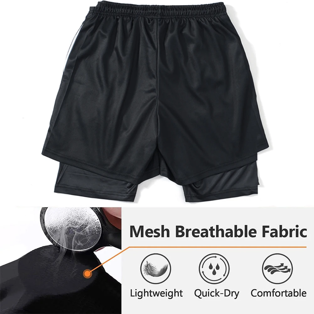 Men Sport Shorts Sportswear Anime IPPO Running Shorts 2 In 1 Beach Bottoms Summer Gym Fitness Training Jogging Short Pants 3