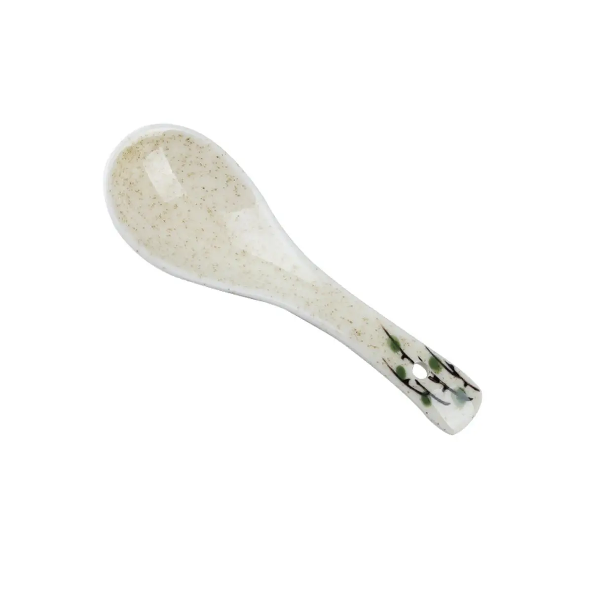 Soup Spoon Japanese-style Ceramic Handpainting Lotus Willow Underglaze Children's Rice Kitchen Tableware