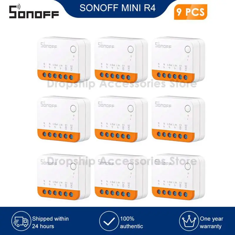 

100-1PCS SONOFF MINI R4 WiFi Smart Switch 2 Way Control Mini Extreme Smart Home Relay Support Alexa Alice Google Home Smart