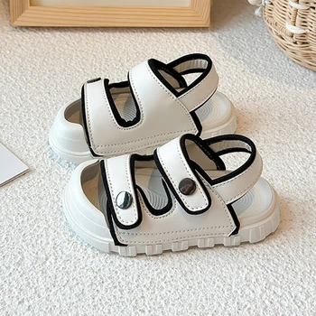 2025 Fashion Sport Sandals For Children PU Leather Boy's Sandals Waterproof Anti-slippery Girl's Sandals Toe Cover Water Shoes