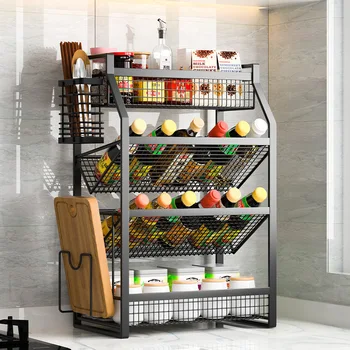 Scaffale per condimenti da cucina Cassetto multistrato Armadietto portaoggetti Cestino Organizzatore Cassetto Ideale da appoggio dispensa sotto il lavandino Desktop