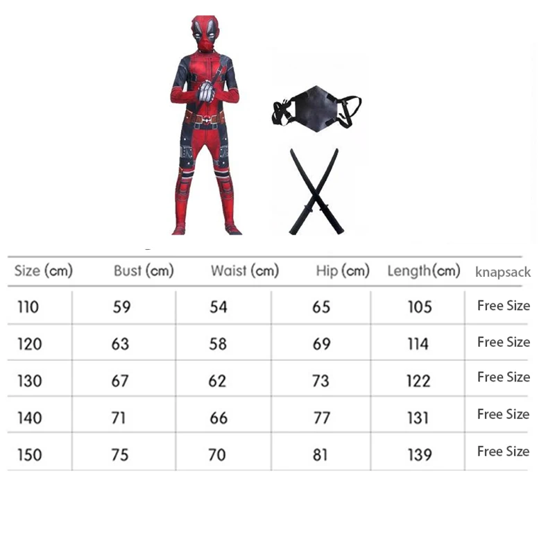 Superhero Deadpool Cosplay Jumpsuit 6
