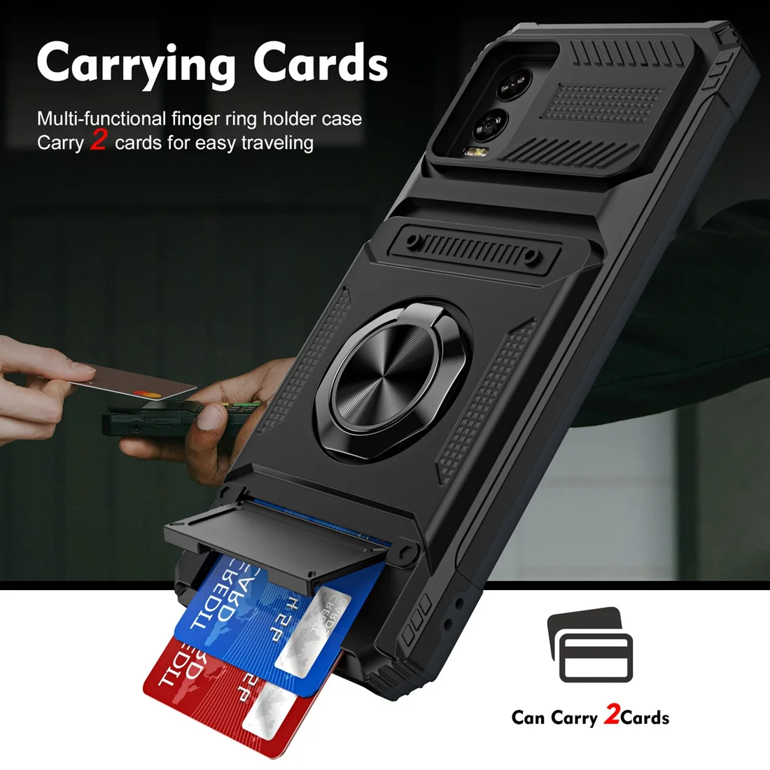 Durable Shockproof Wallet Phone Case with Kickstand and Card Holder - Fits TCL 5G Phones