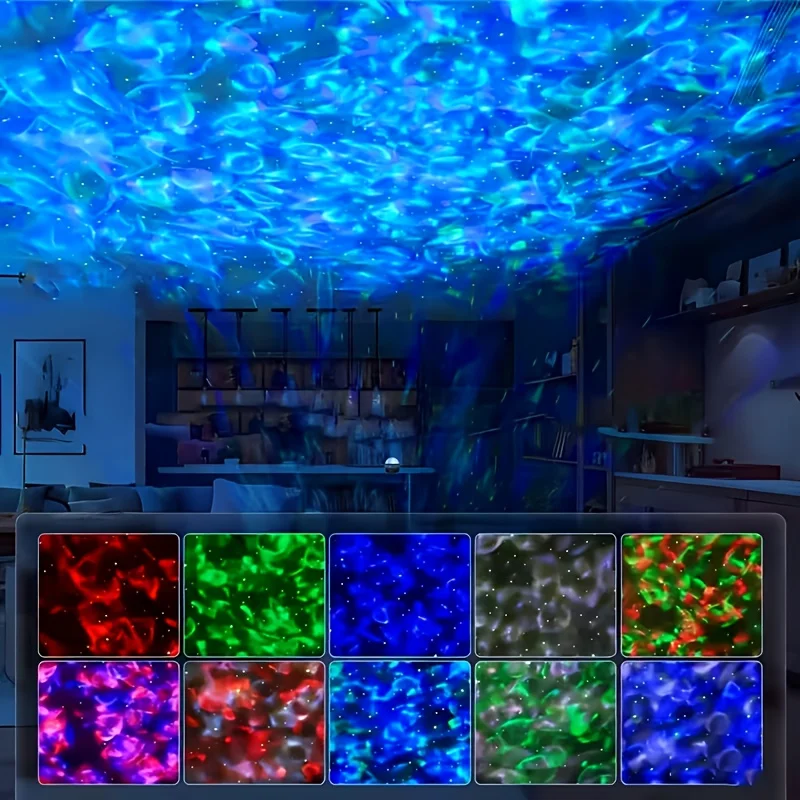 Multicolor Remote-Controlled LED Starry Night Projector Lamp