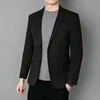 Blazer Fashion Business Handsome Gentleman Korean Version of British Style Casual Slim Solid Color Wedding Work Woolen Blazer 5