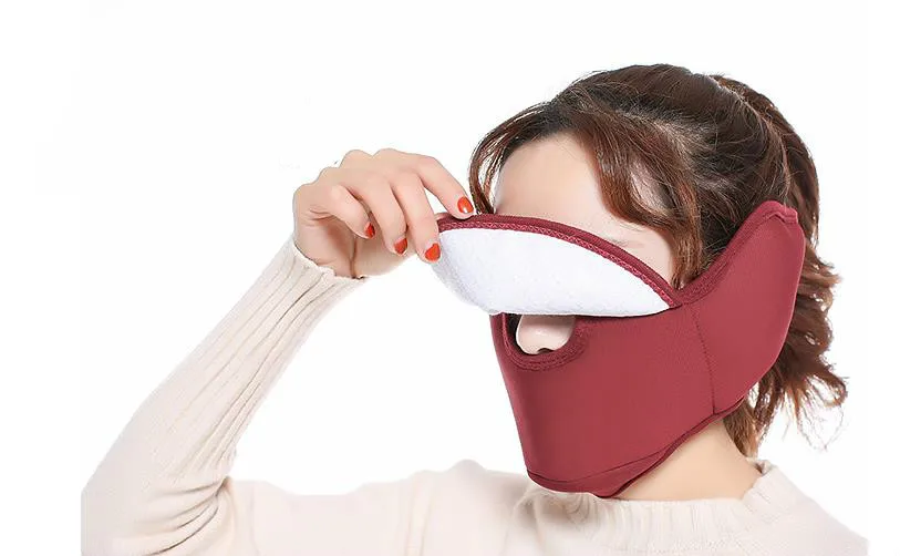 3 d design warm winter cover 2 in 1 mask thickening female cycling wind protective cover mouth male breathable easy breathing