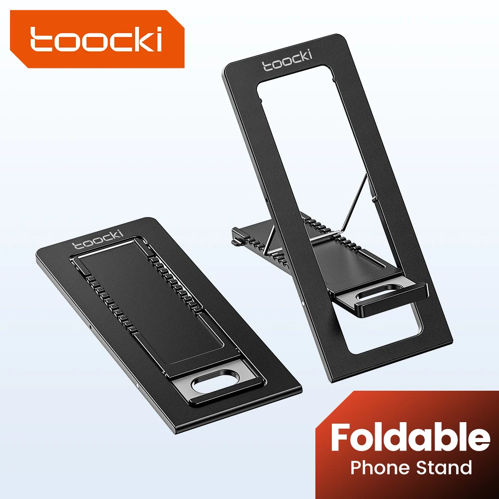 Toocki Phone Holder Ultra Thin Foldable Adjustable Smartphone Stand Fit For iPhone Samsung Xiaomi Huawei POCO Phone Lazy Bracket