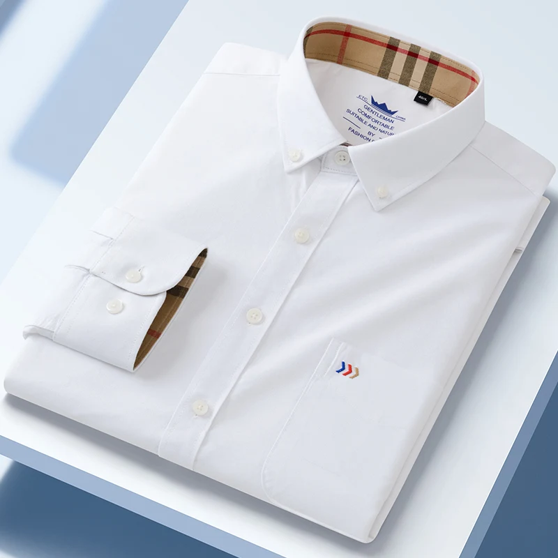 new in shirt 100%cotton oxford long sleeve shirts for men slim fit formal plain shirt hight qulity plaid soft office clothes New in shirt 100%cotton oxford long-sleeve shirts for men slim fit formal plain shirt hight qulity plaid soft office clothes 6
