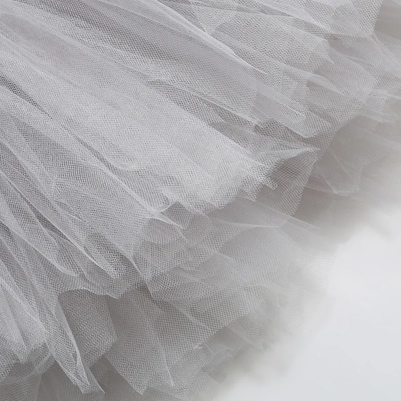 Mädchen Graues Gruseliges Joker-Tutu-Kleid Handgewebtes Tüllkleid Kinder Halloween Karneval Cosplay Clown-Kostüm Party-Outfit – Detail 7