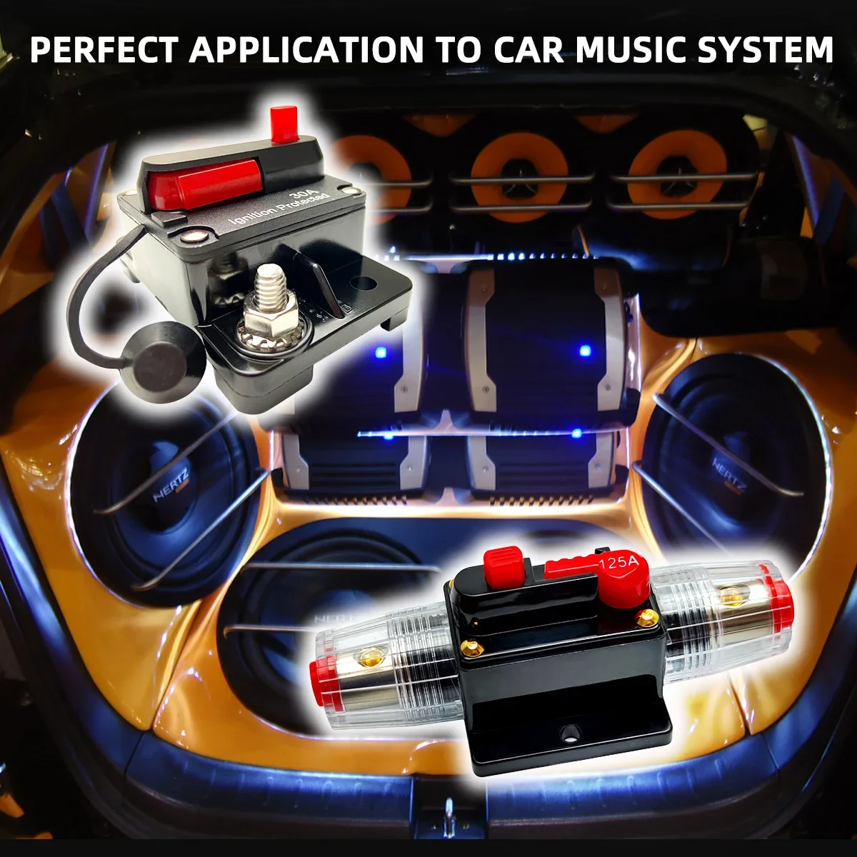 Circuit Breaker Resettable Fuse Circuit Breaker Fuse 20A to 300A Manual Reset Inline Fuse Inverter Waterproof Auto Car Yacht AV Aduio Video System IP6 12V 48VDC