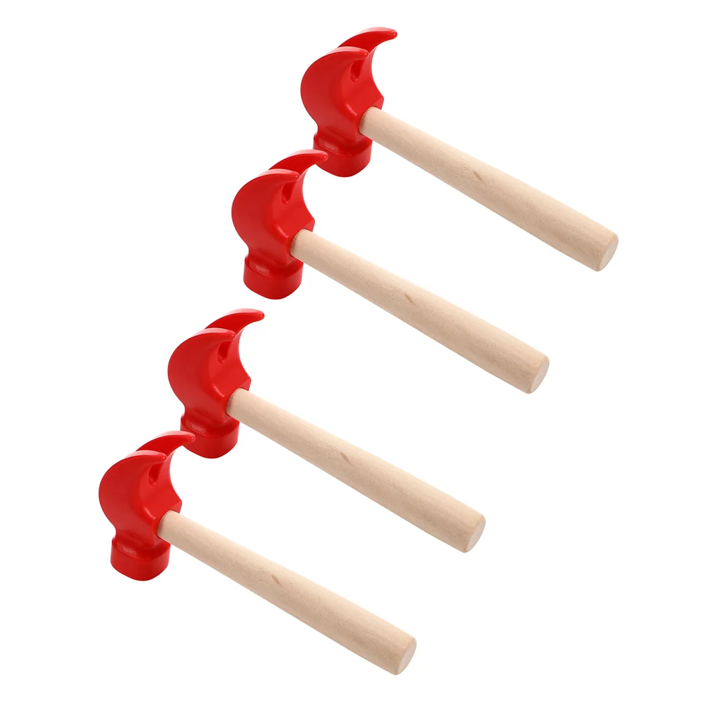 4 Pcs Hammer Baby Early Educational Wooden Puzzle Simulation Children Red Disassemble Hammers Toddler 2