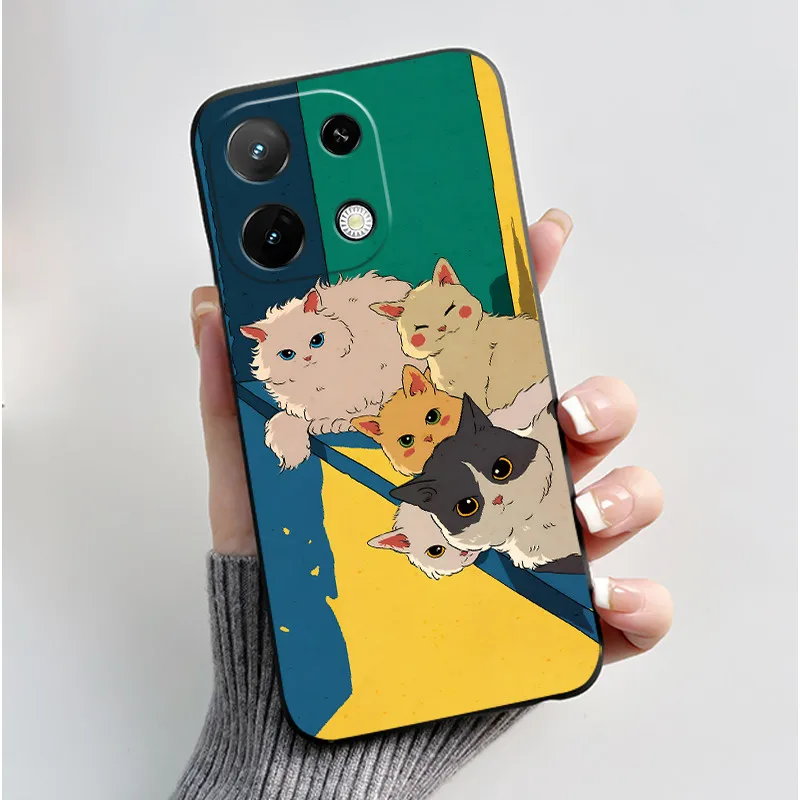 Cute Cartoon Silicone Protective Phone Case - Printed Soft Shell Cover