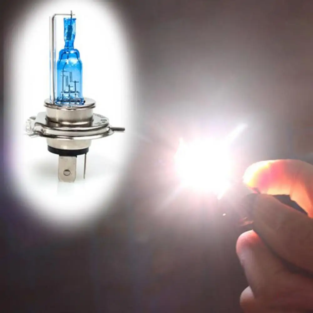 

H4 Halogen Xenon Hids Headlight Headlamp 3 Contactors Super White Bulbs 12V 35W