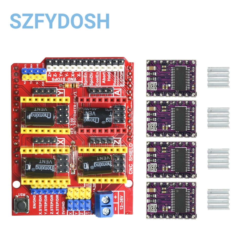 CNC 방패 V3 조각 기계/3D 프린터/4pcs A4988 / 4pcs DRV8825 스테퍼 모터 드라이버 Arduino