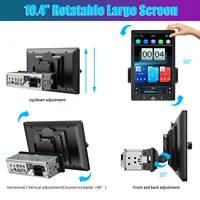 ESSGOO 10.1 pouces rotatif IPS écran tactile unique DIN voiture stéréo unité principale sans fil Carplay Android Auto Radio USB AUX TF 4