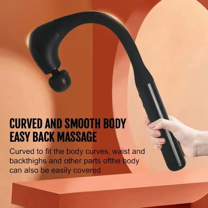 UShape Back Massager Gun with Long Extended Handle Portable Deep Tissue Fascia Gun for Full Body Muscle Recovery in Back Leg Arm