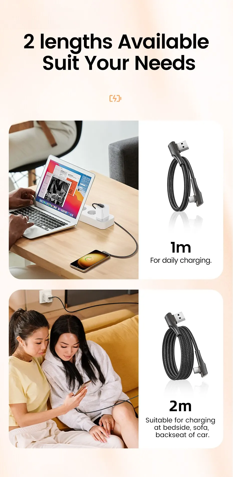 Toocki 60w 100w usb typ c 90 grad dual ellenbogen daten kabel für huawei xiaomi samsung realme – Detail 6
