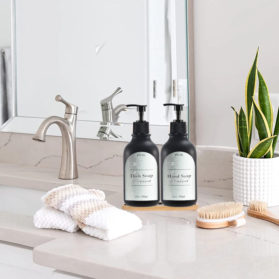 Soap Dispenser Bottle 300/500ml Bathroom Soap Dispenser Bottle Shampoo Shower Gel Refillable Bottle Travel Storage Waterproof Label refillable bottle shampoo dispenser soap dispenser refillable plastic bottles