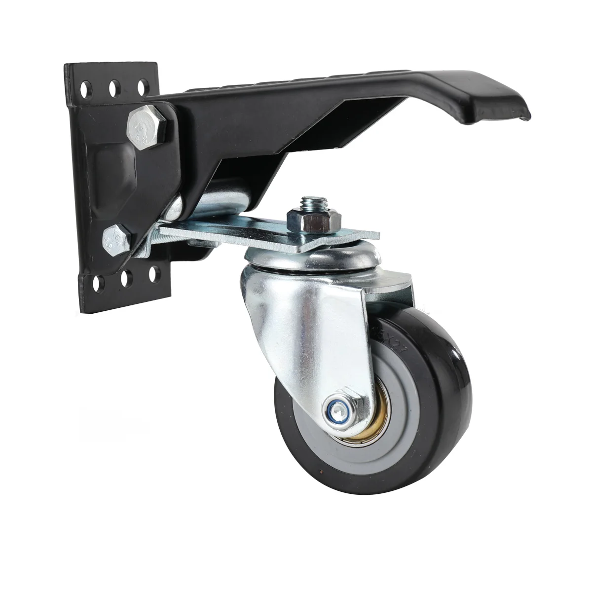 4 Stück Heavy Duty 440 LBS Werkbankrollen Räder Kit montiert einziehbares Abwärtsrad 360 ° Drehbar für Tische und Geräte – Detail 20