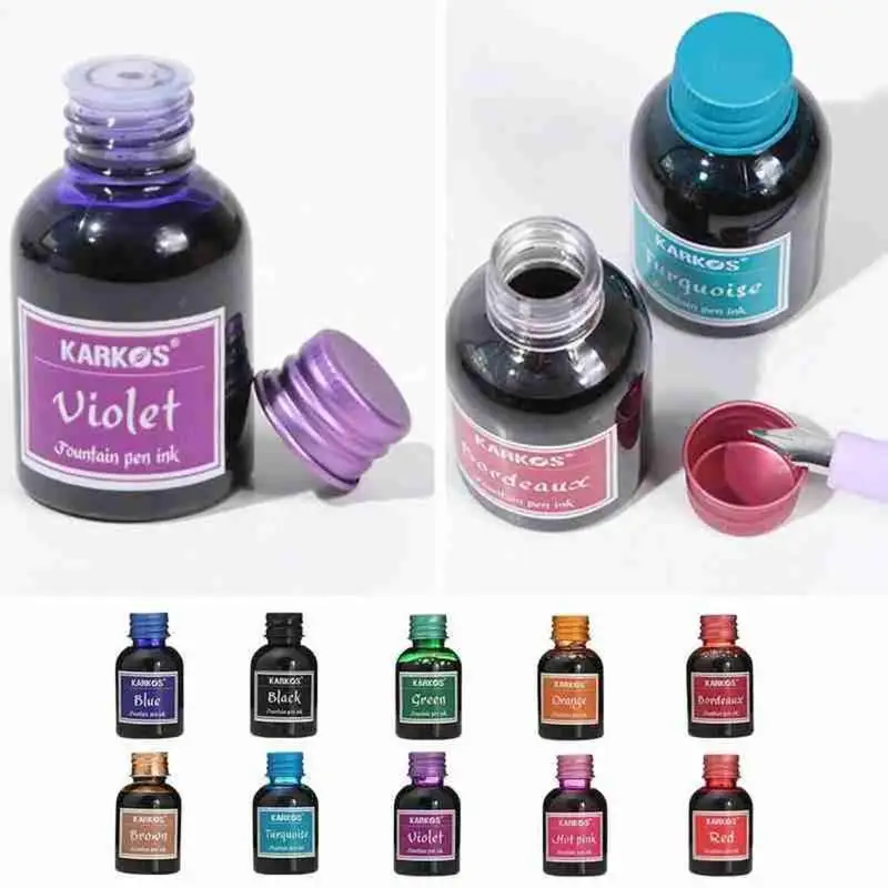 30ml 순수 다채로운 만년필 잉크, 범용 리필 잉크 문구 학교 용품 문구 평화와 행복 1pcs