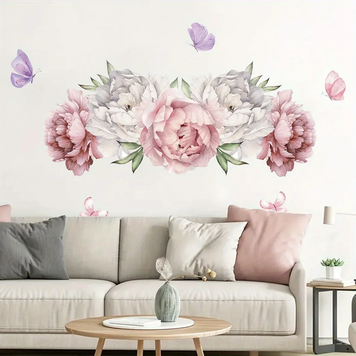 Peel And Stick Flower Wall Decals – Removable Vinyl Floral & Butterfly Stickers For Bedroom, Living Room