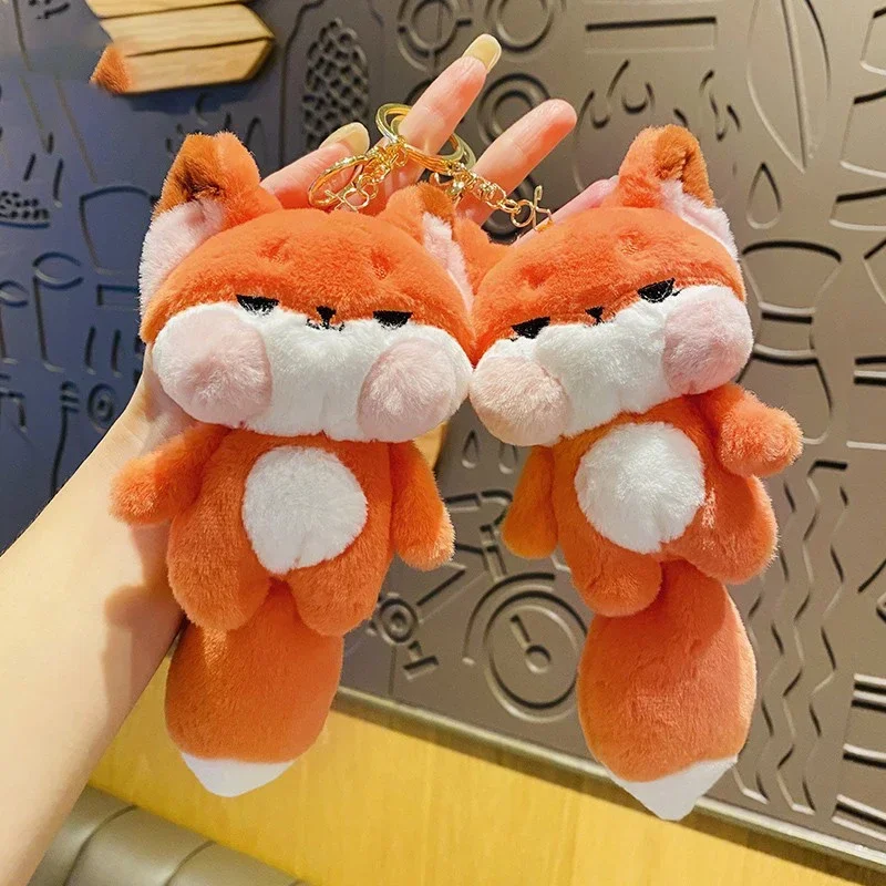 Big Tailed Fox Plush Pendant Keychain,Car Pendant Bag Accessories