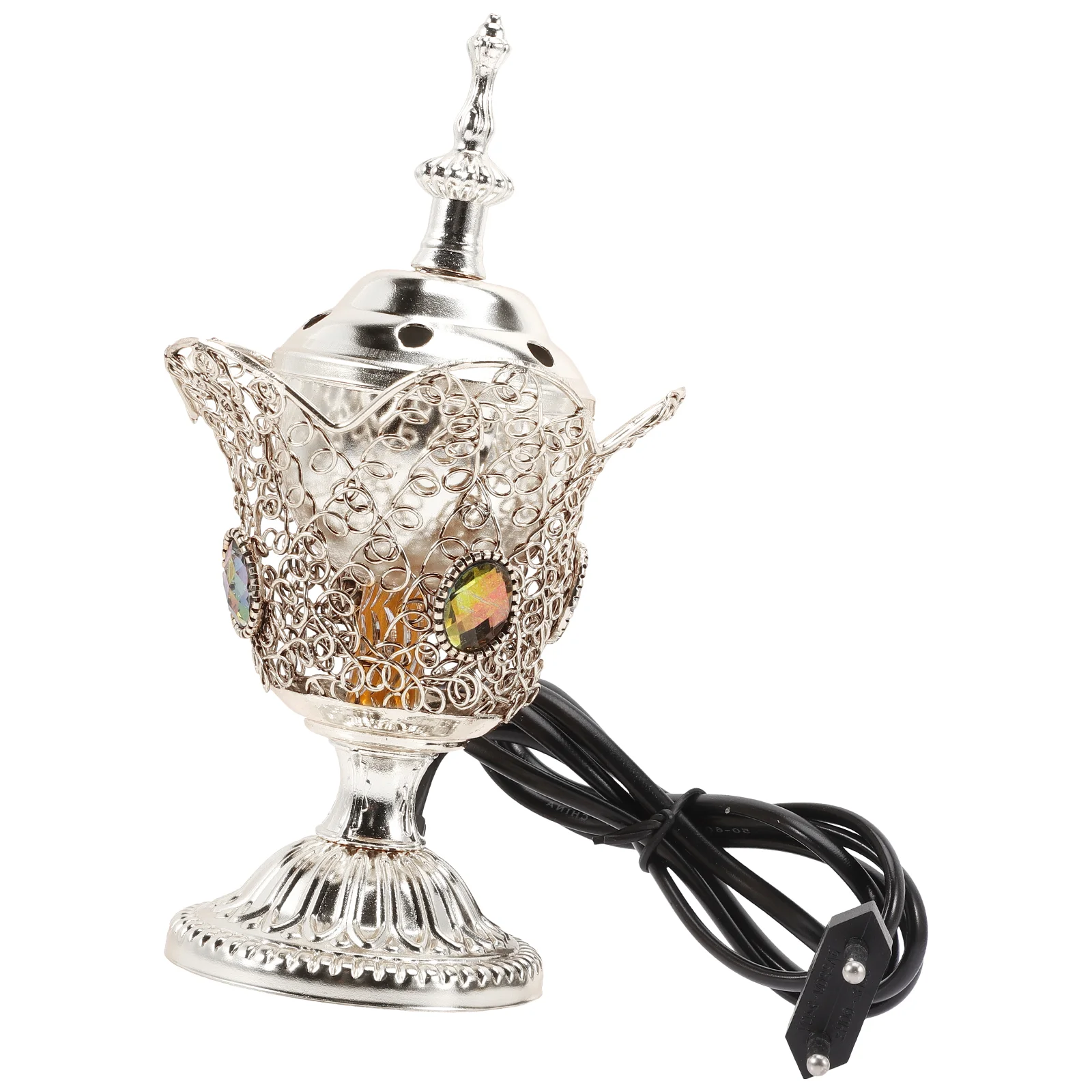 

Electric Middle East Church Censer Metal Incense Burner Vintage Incense Burner Vintage Sandalwood Incense Burner(EU Plug)