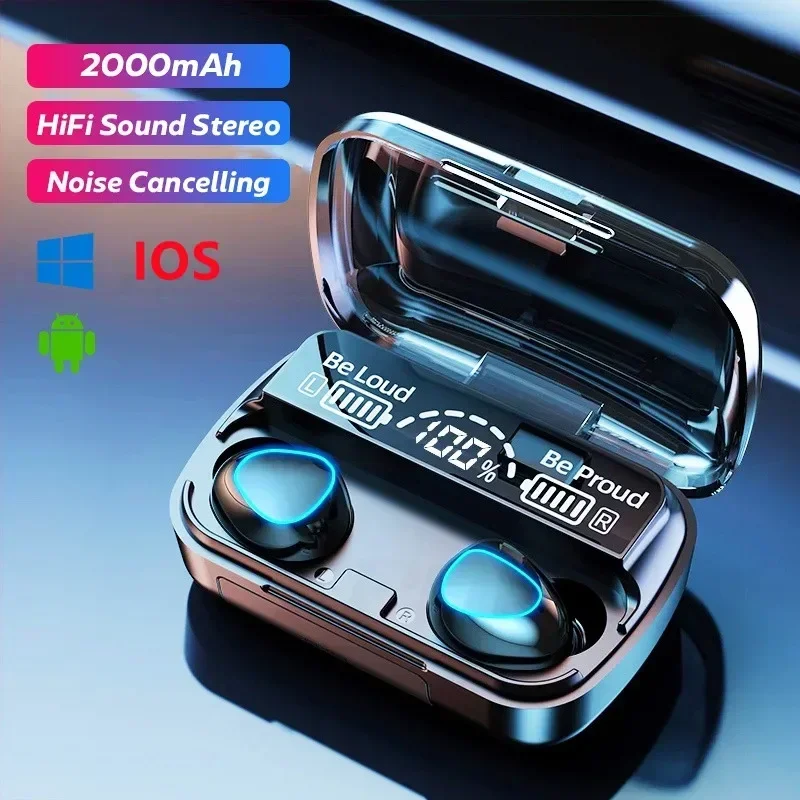 M10 Wireless Headphone Bluetooth Earphones Waterproof Earpieces Sport Earbuds For Huawei Iphone OPPO Xiaomi TWS Music Headset 2
