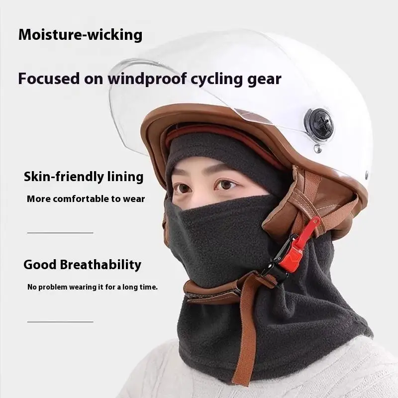 1 Stück Winter-Radmaske Thermische Winddichte Balaclava Skimaske für Männer und Frauen Warme Polar-Fleece Outdoor-Sport Motorrad-Gesichtsmaske – Detail 4