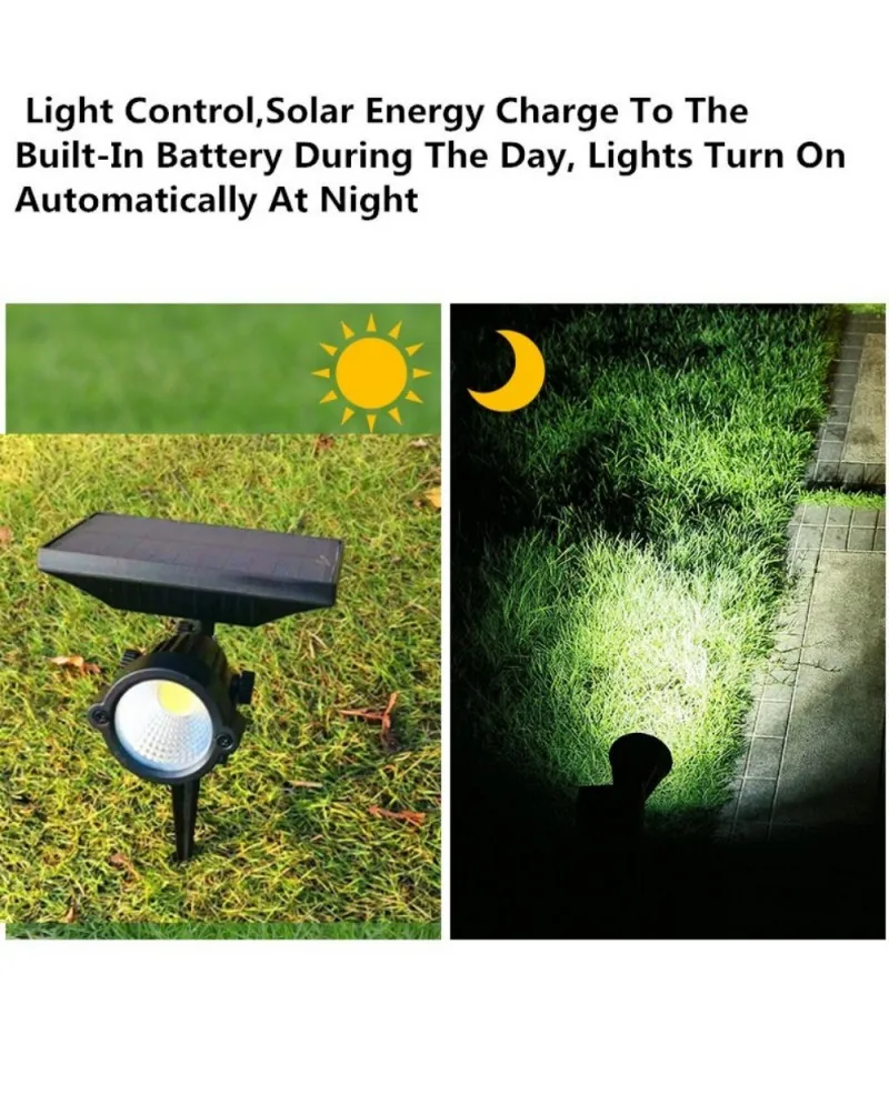 10W 15W Solar-Rasenlampe Außenbeleuchtung IP65 Wasserdicht für Garten Hinterhof Weg Einfahrt Terrasse Deko Spot-Licht – Detail 10