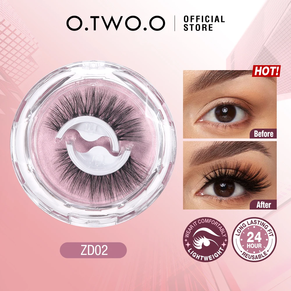 

O.TWO.O Self Adhesive False Eyelashes Reusable Individual Lashes Long Thick Volume Eyelashes No Need Glue Eyelash Extension