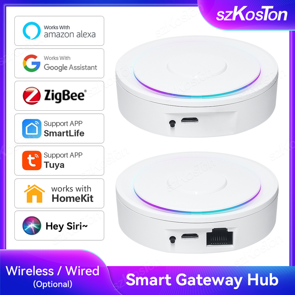 For Homekit Tuya Zigbee 3.0 Gateway Hub Smart Home Bridge Smart Life APP Wireless Remote Voice Control Works with Alexa Google