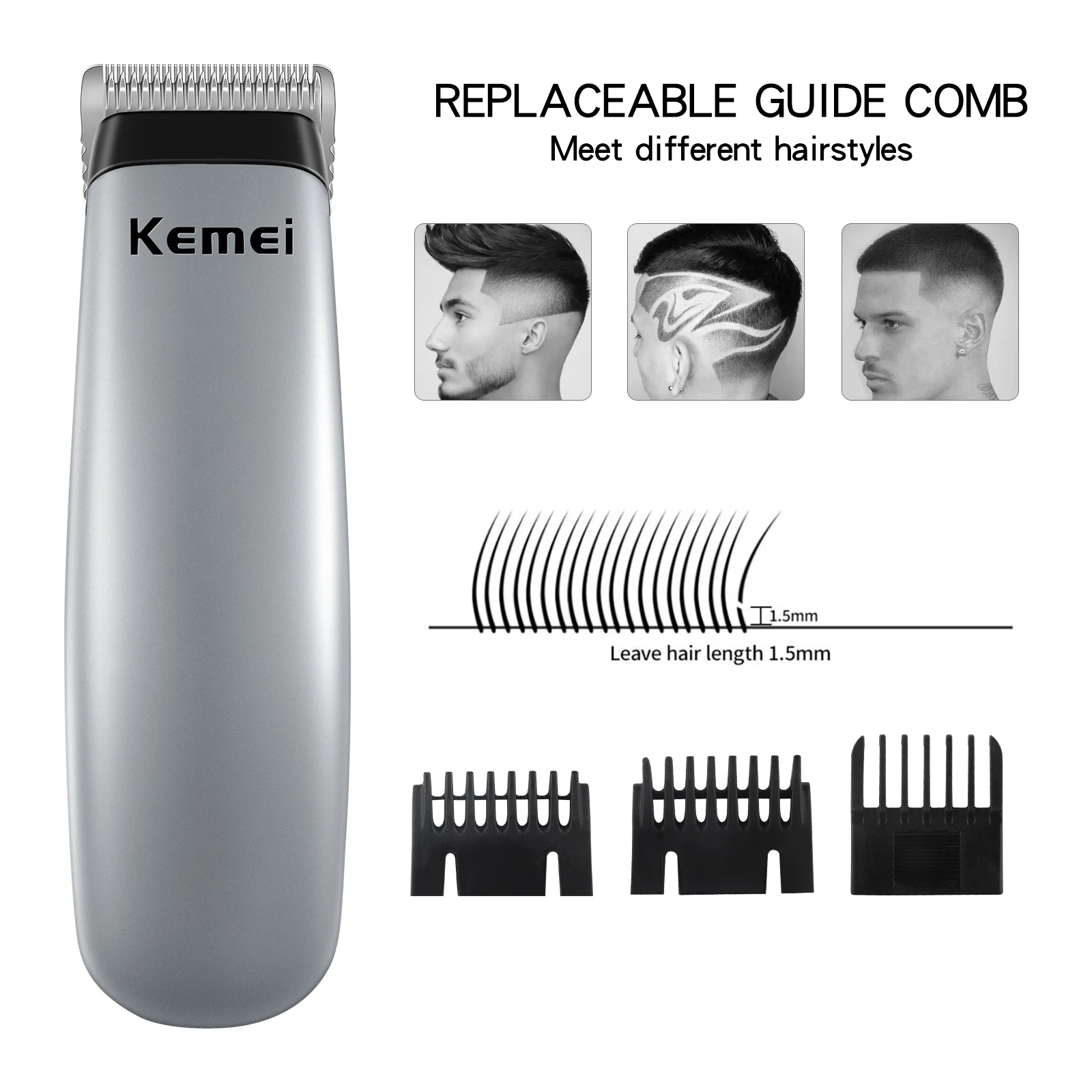 Kemei Mini Hair Clipper Professional Beard Hair Trimmer Hair Cutter Electric Hair Clipper Cutting Machine Hair Remover KM-666