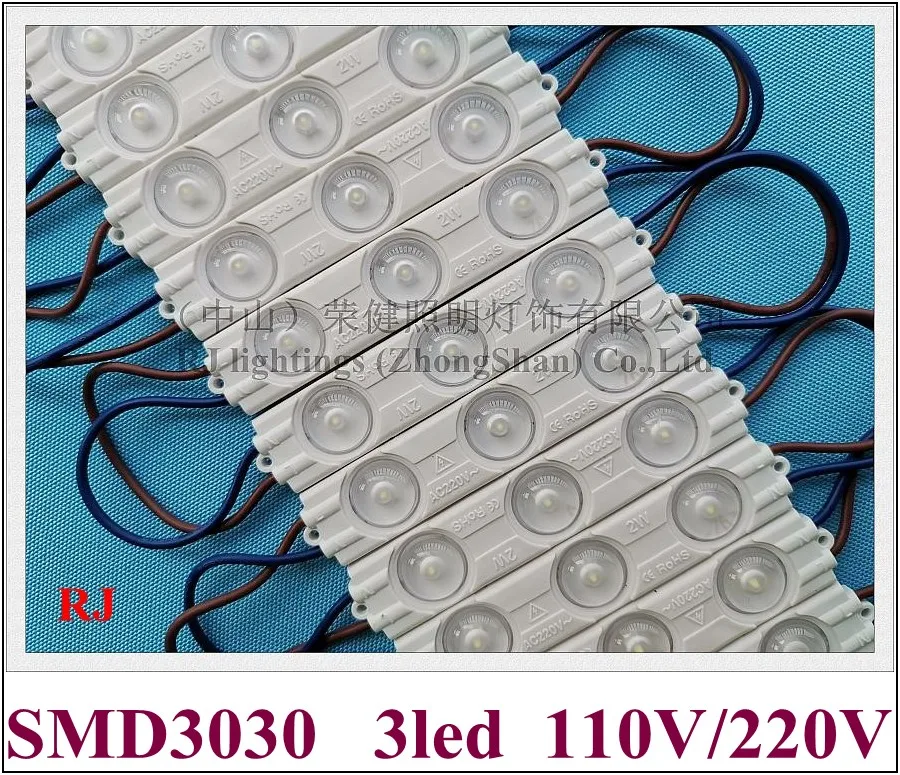 AC220V / AC110V input injection LED light module for sign letter 2W 250lm SMD3030 3 led IP65 waterproof 85mm*18mm*7mm