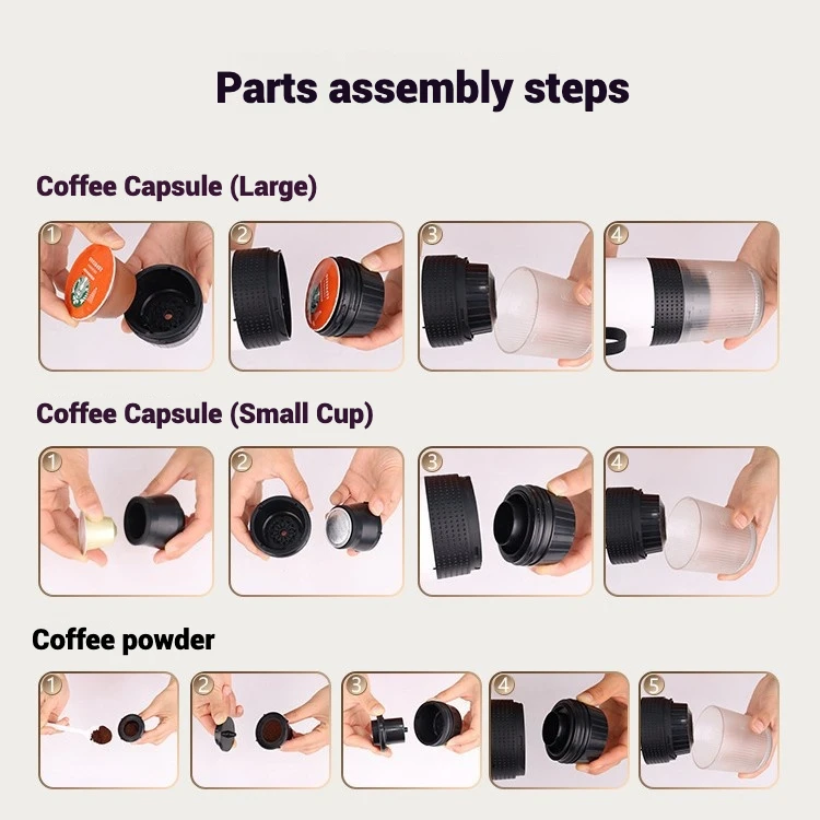 ماكينة قهوة اسبريسو كهربائية محمولة لاسلكية للسيار...