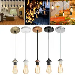 Vintage E27 Hanging Lamp Holders With 1m Cable Ceiling Lamp Holder Socket Nordic Morden Lampshade Base For Pendant Light Access